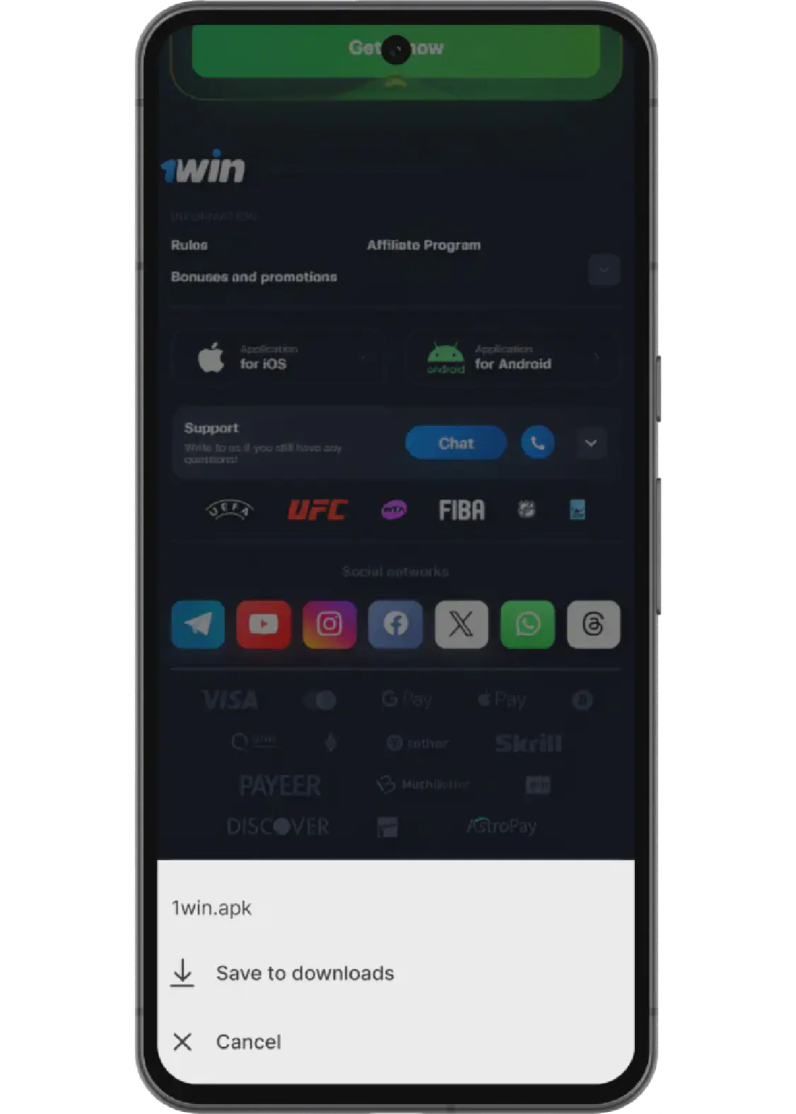 Download 1win Aviator app