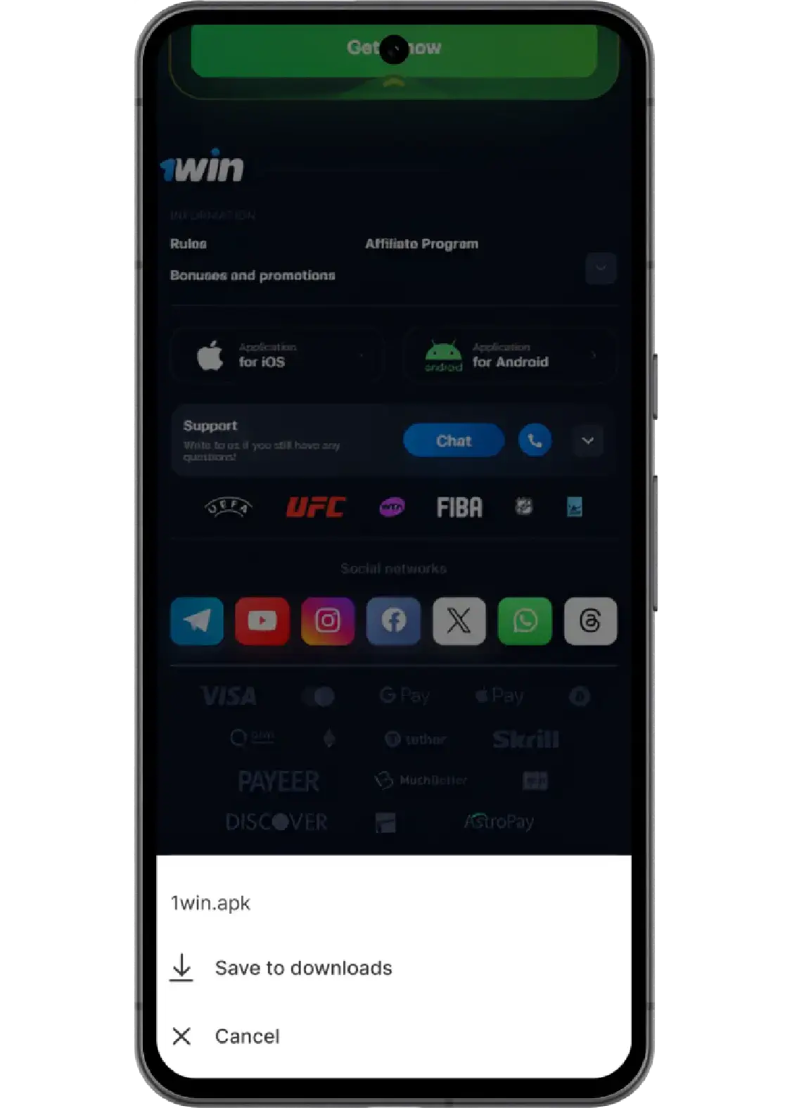 Download 1win Aviator app